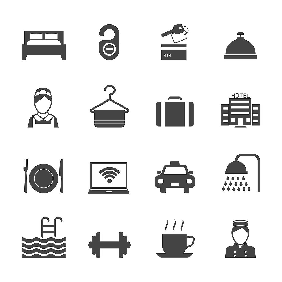 Hotel icons, illustration