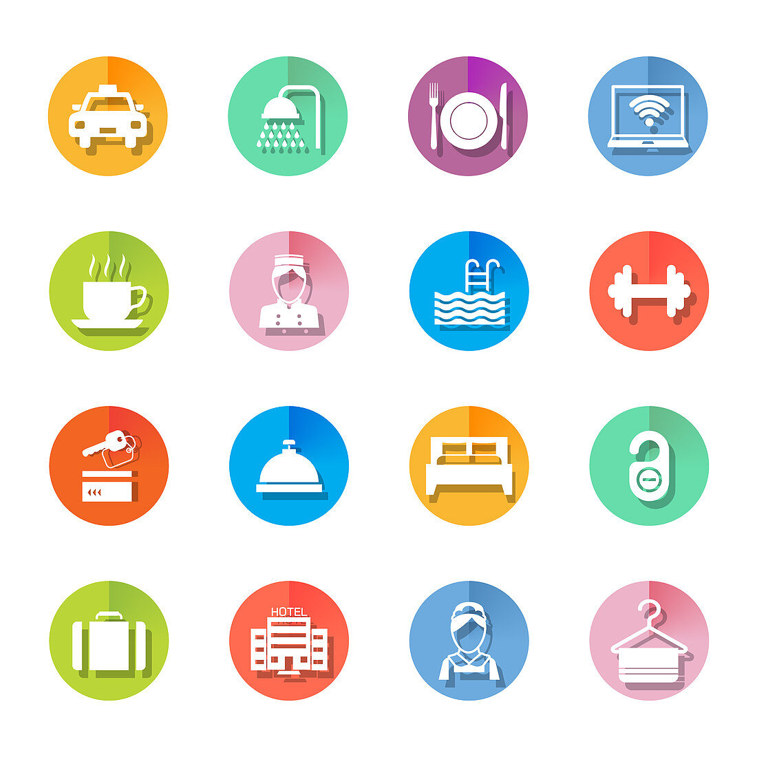 Hotel icons, illustration