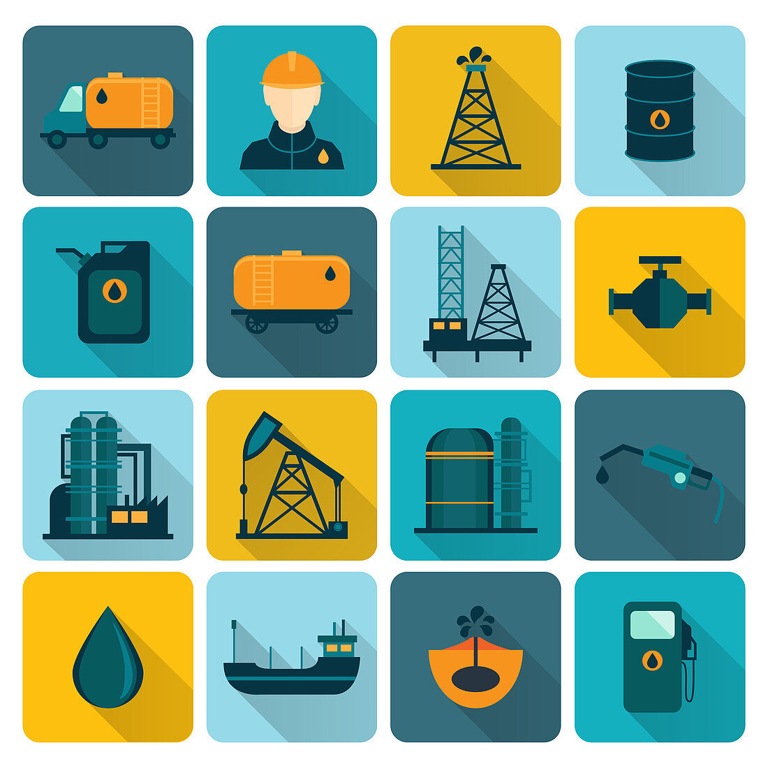 Oil industry icons, illustration