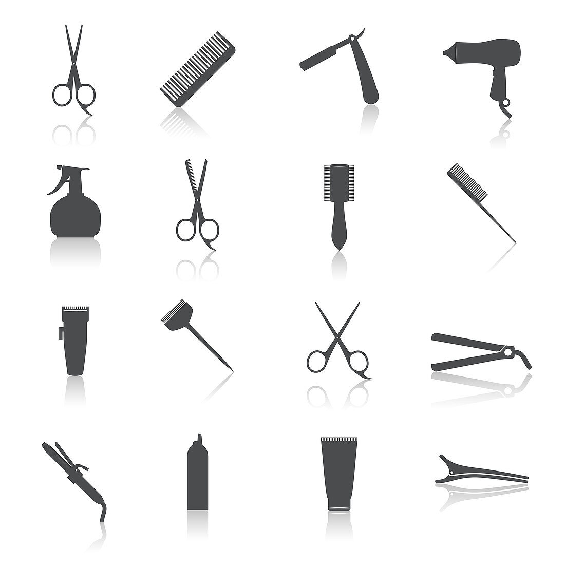 Hairdressing icons, illustration