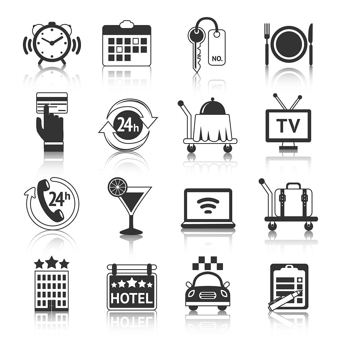 Hotel icons, illustration