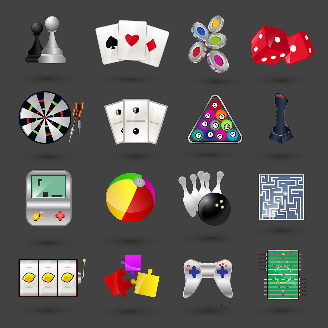 Games icons, illustration