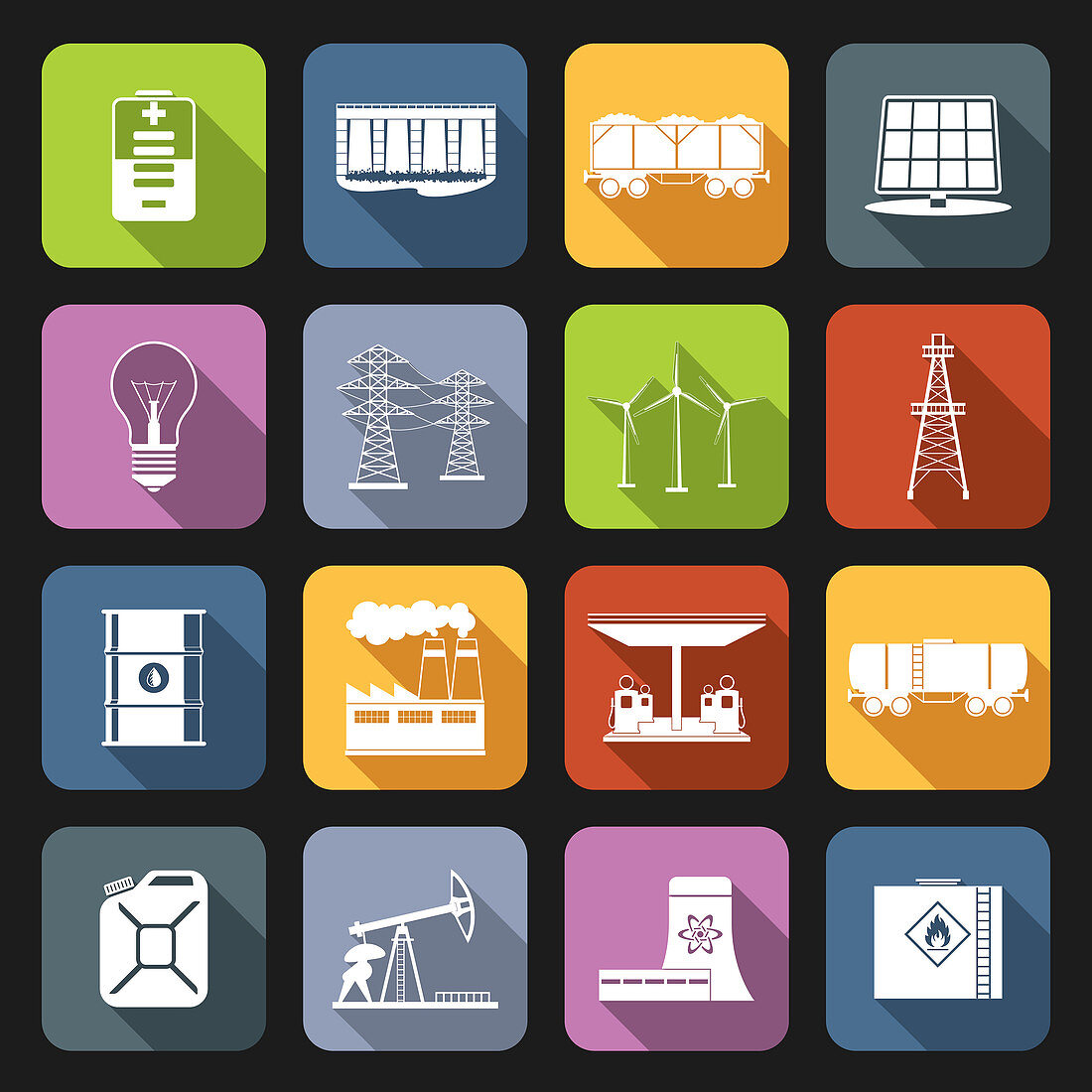 Energy icons, illustration