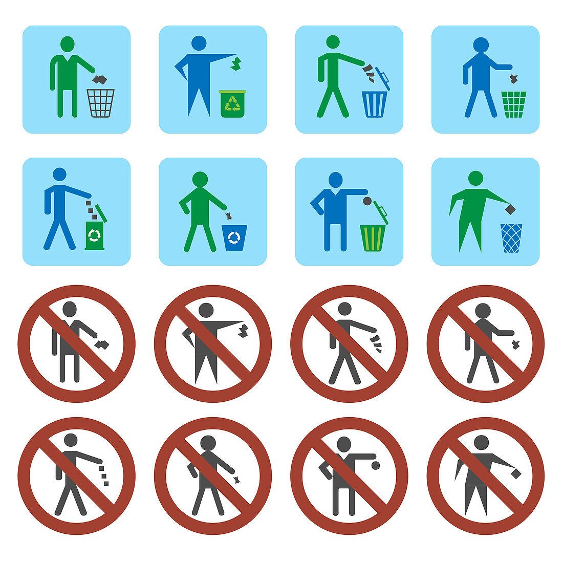 Litter icons, illustration
