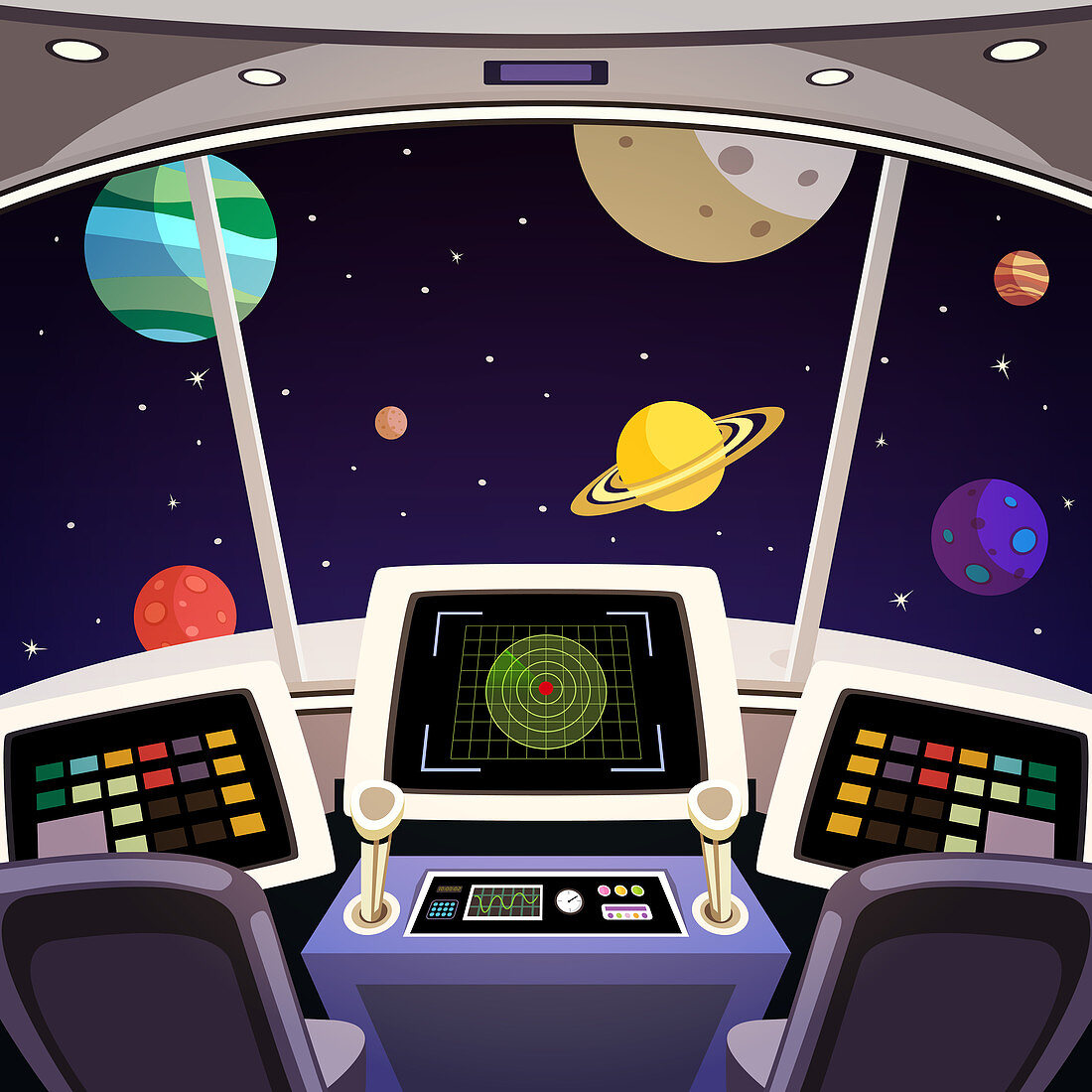 Spaceship bridge, illustration