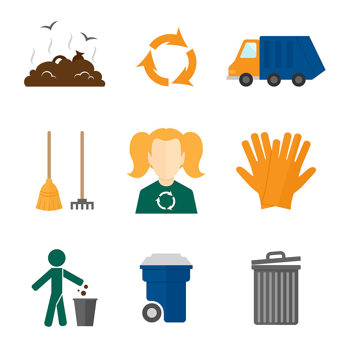Cleaning icons, illustration