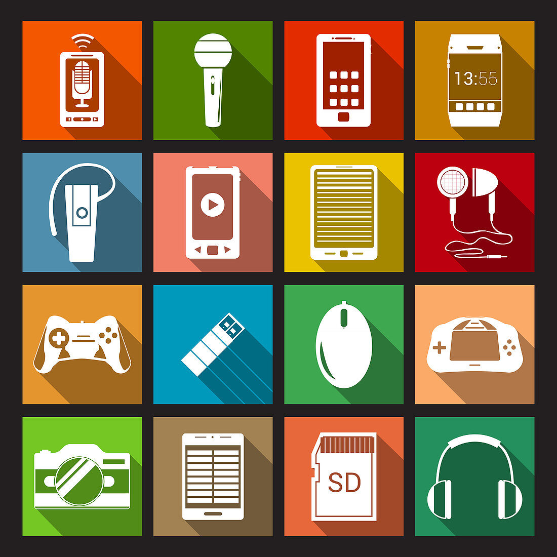 Electronics and accessories, illustration