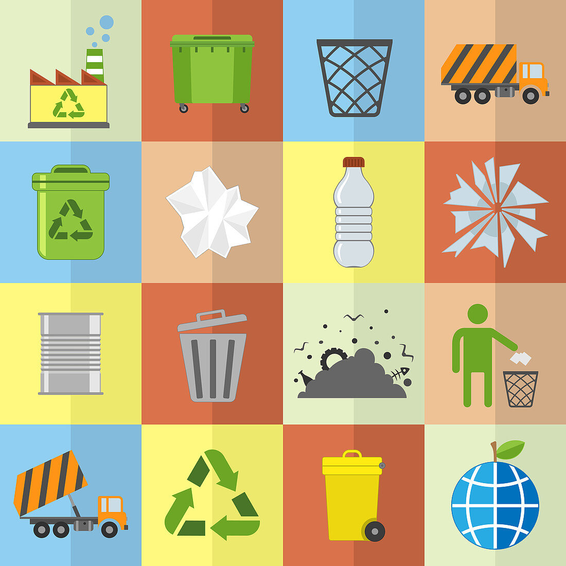 Recycling icons, illustration