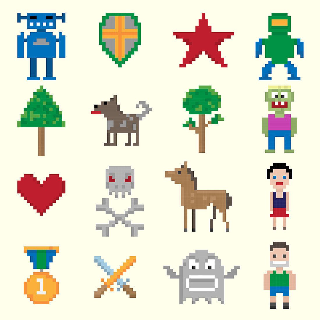 Video game icons, illustration