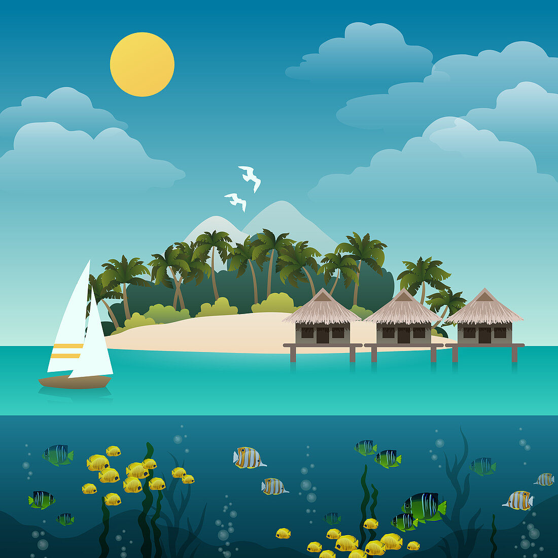 Tropical island, illustration