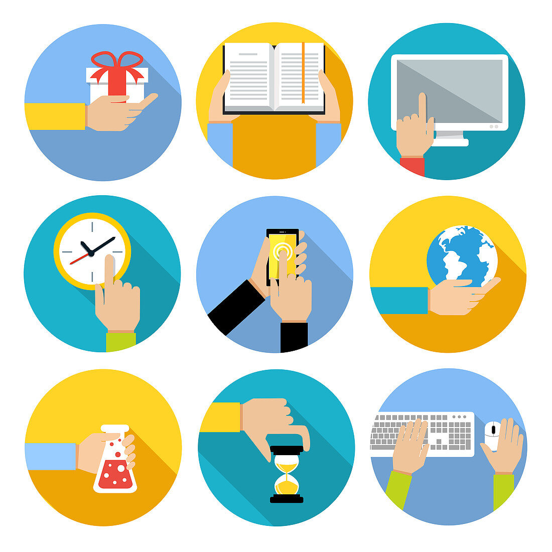 Activities icons, illustration