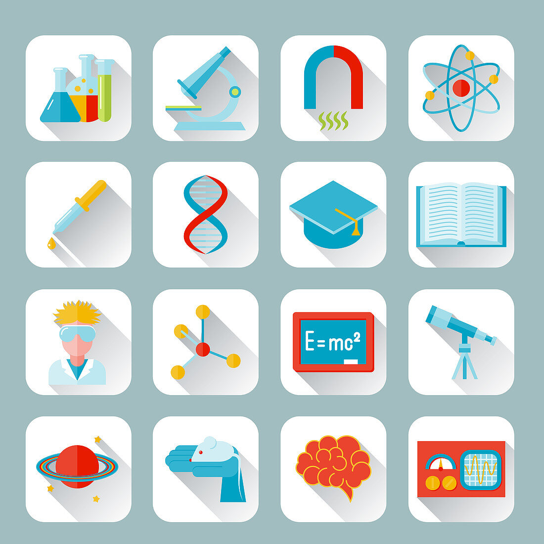 Science icons, illustration