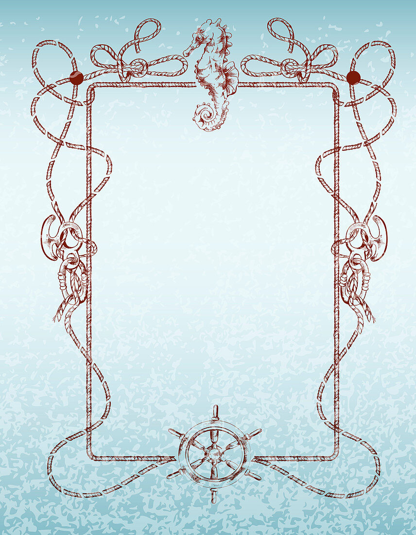 Nautical frame, illustration