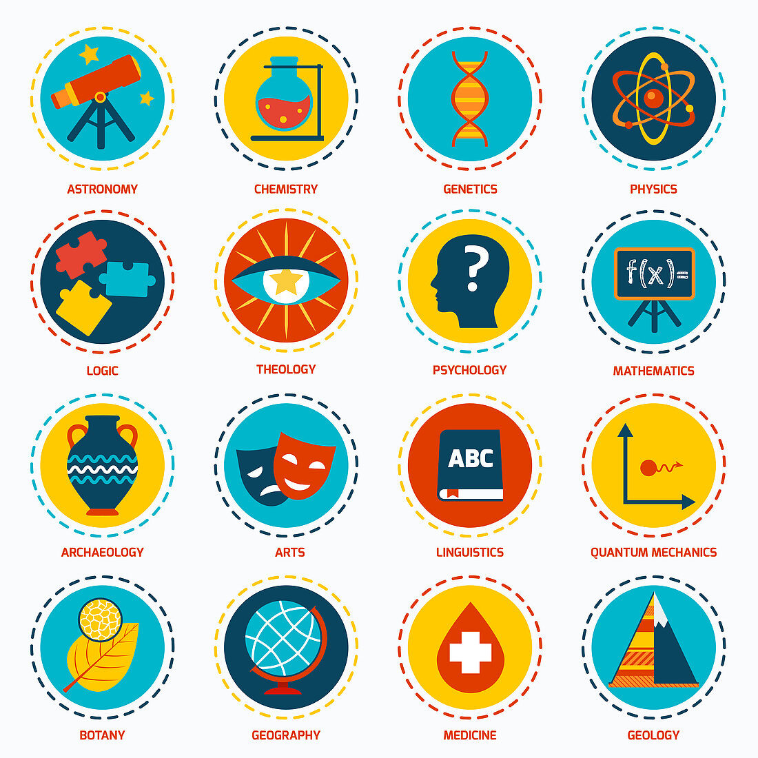 Science icons, illustration