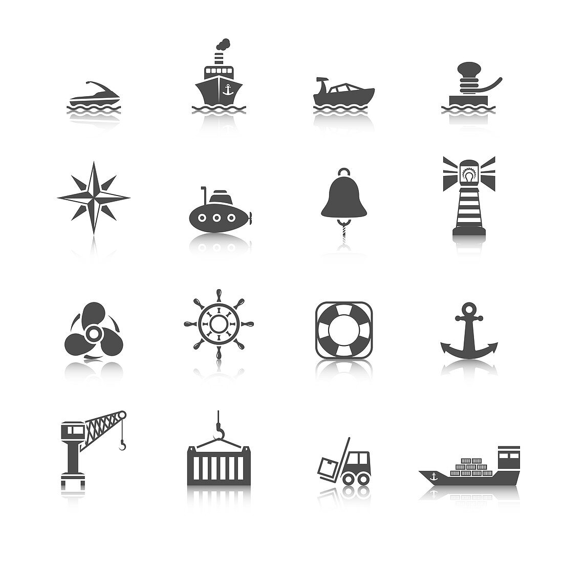 Nautical icons, illustration