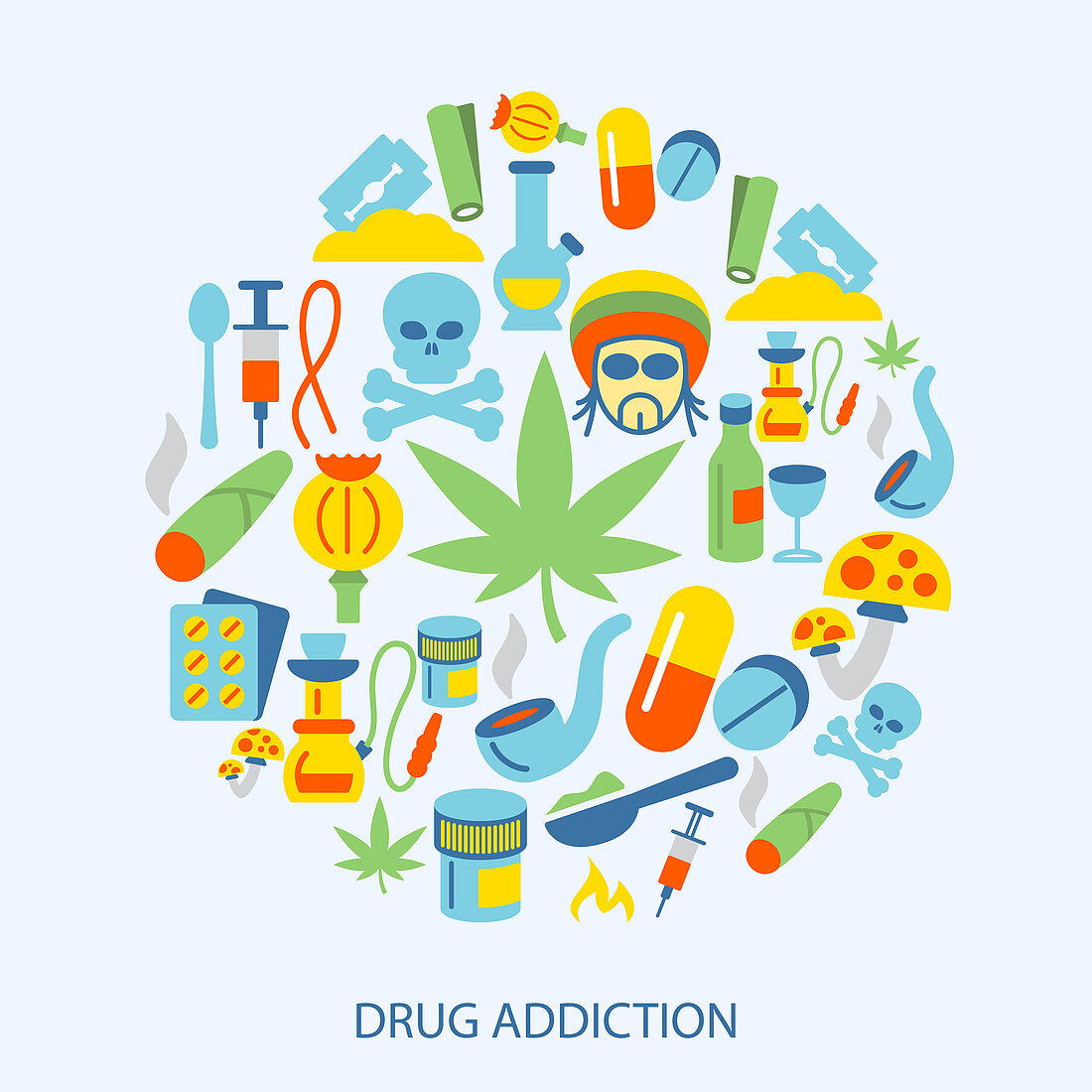 Drug addiction, illustration
