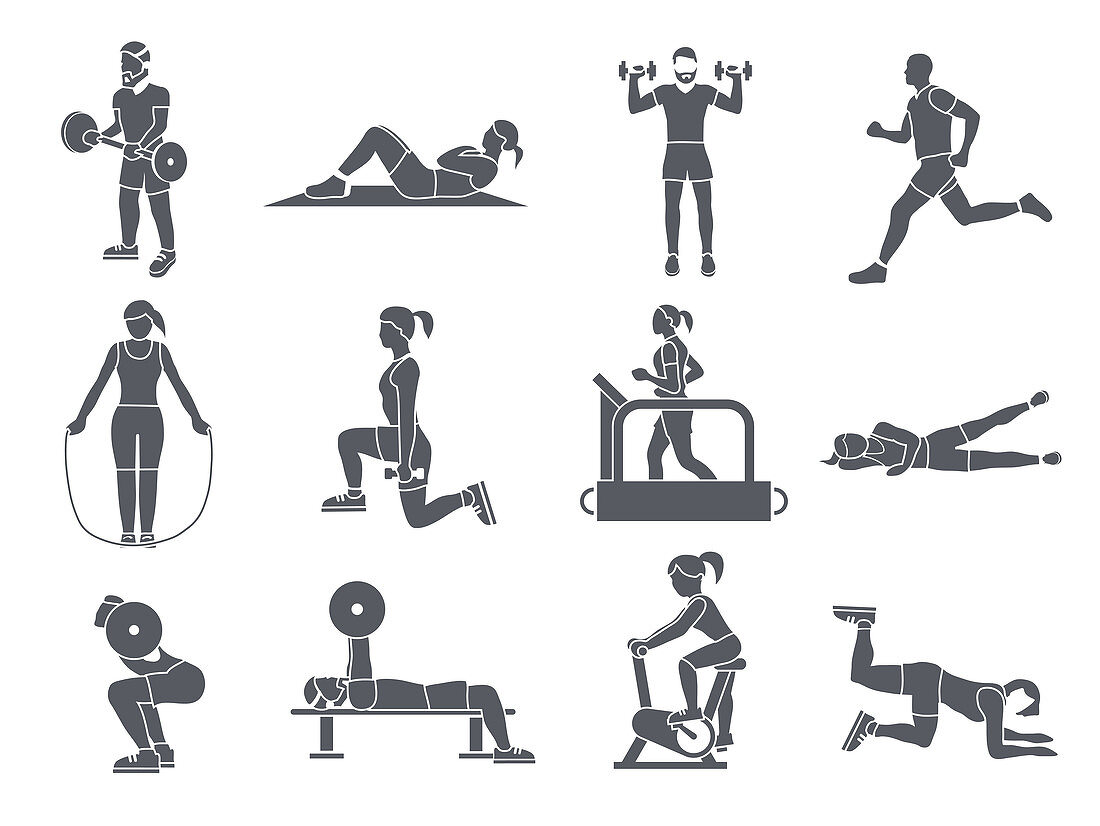 Exercise icons, illustration