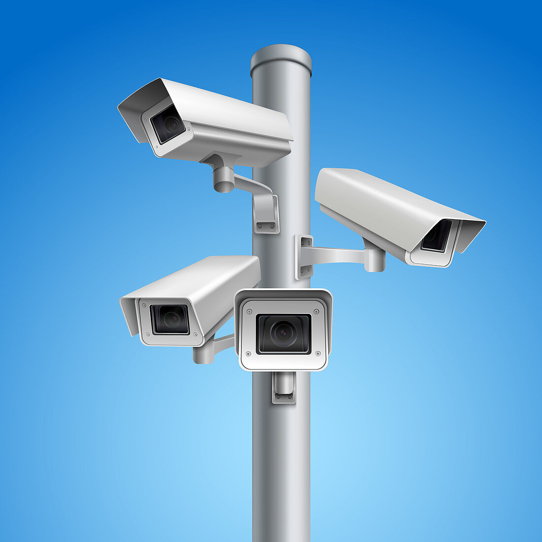Surveillance cameras, illustration
