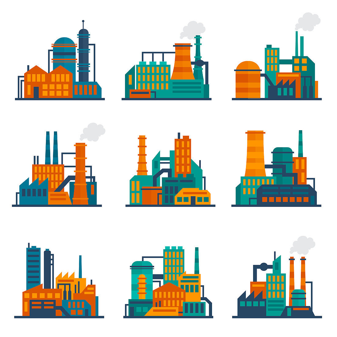 Industry icons, illustration