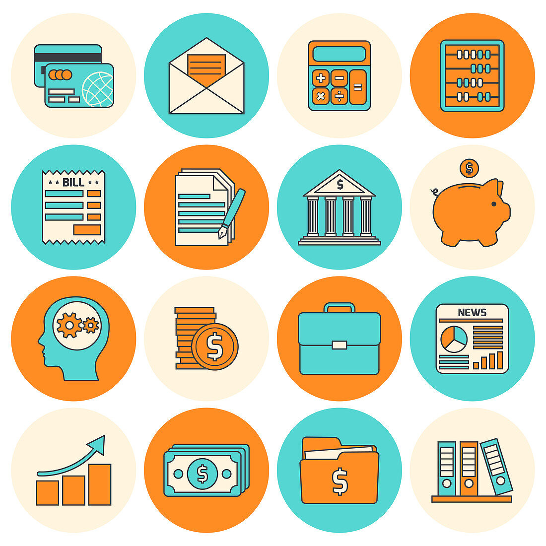 Accountancy icons, illustration