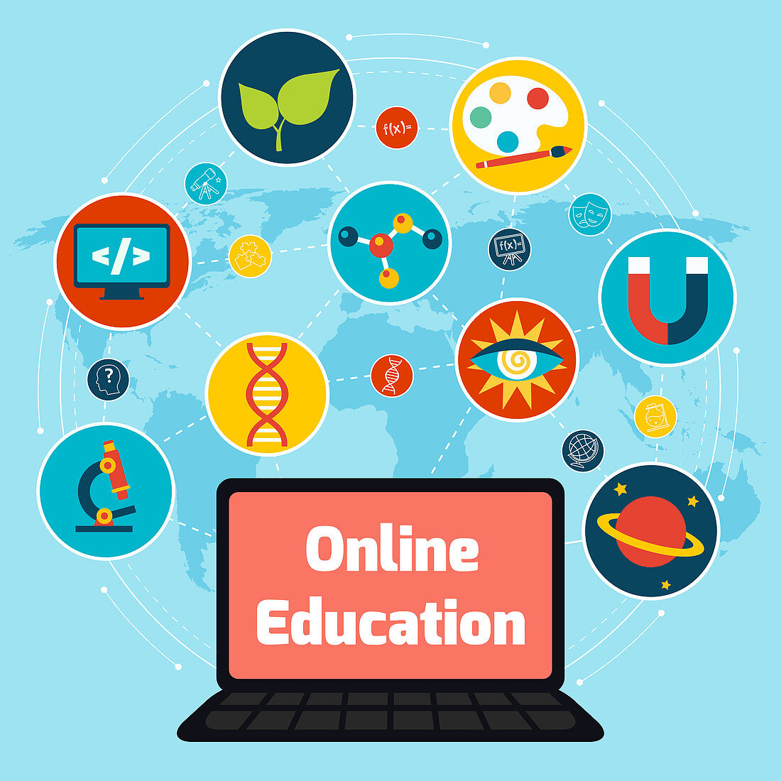 Online education, illustration