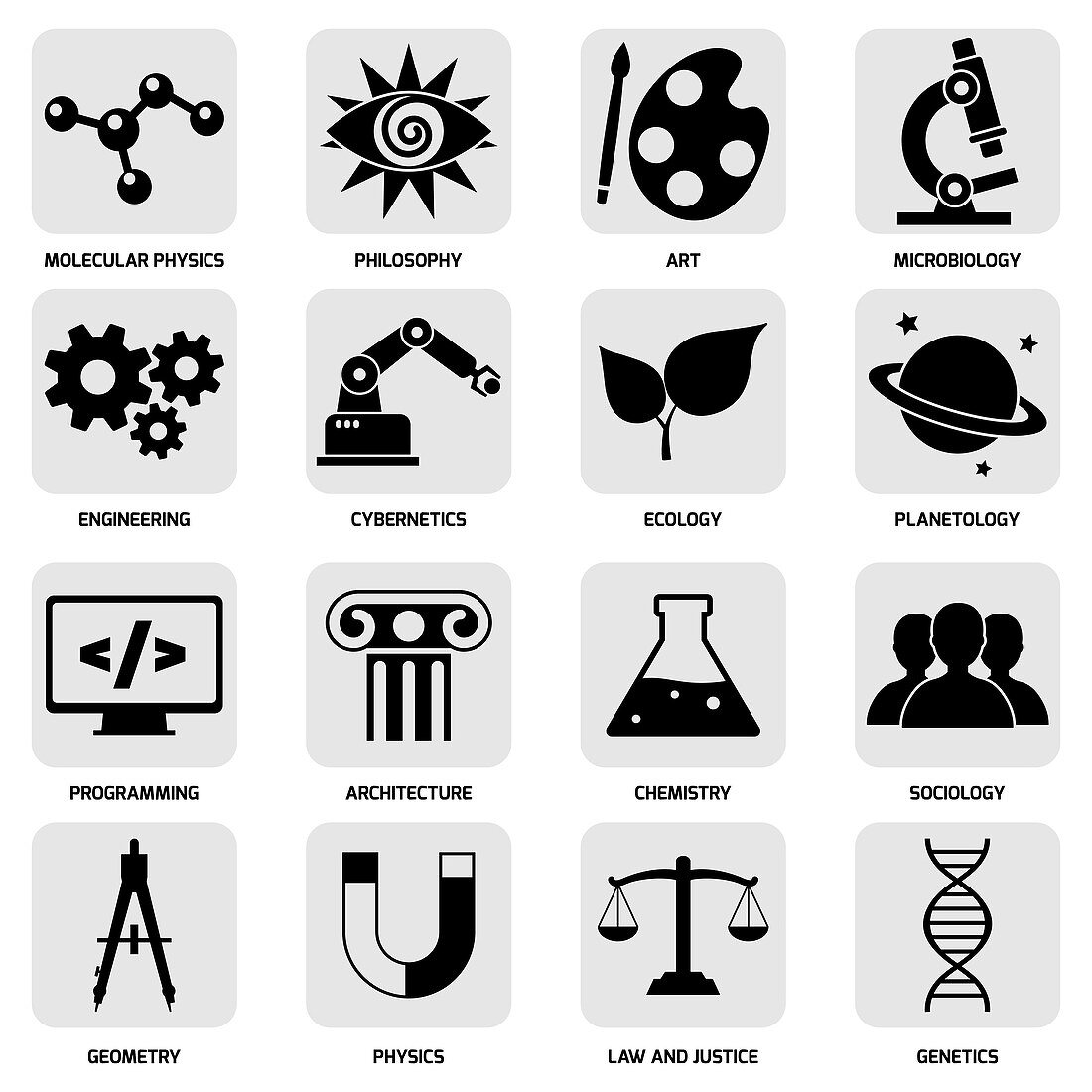 Science icons, illustration