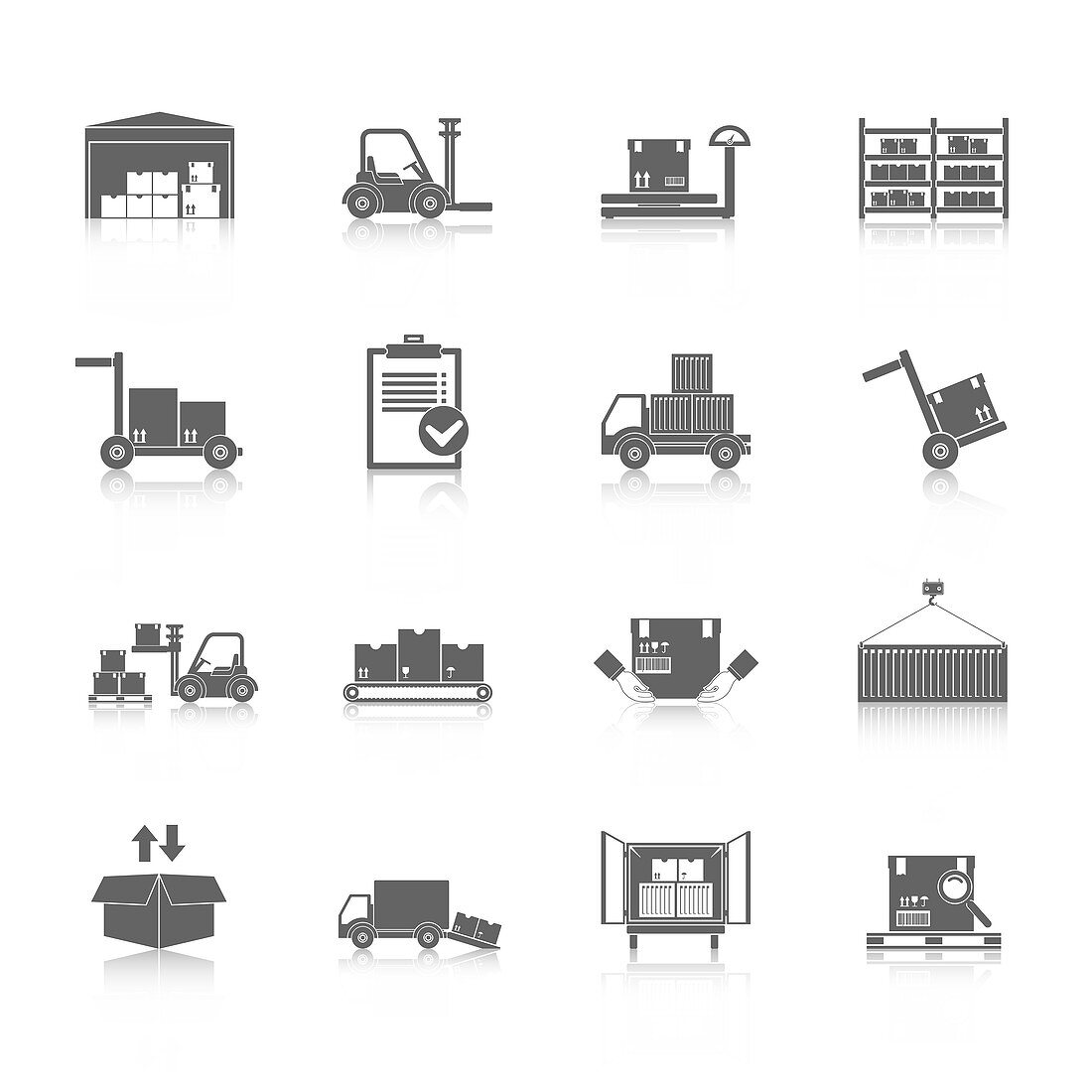 Warehouse icons, illustration