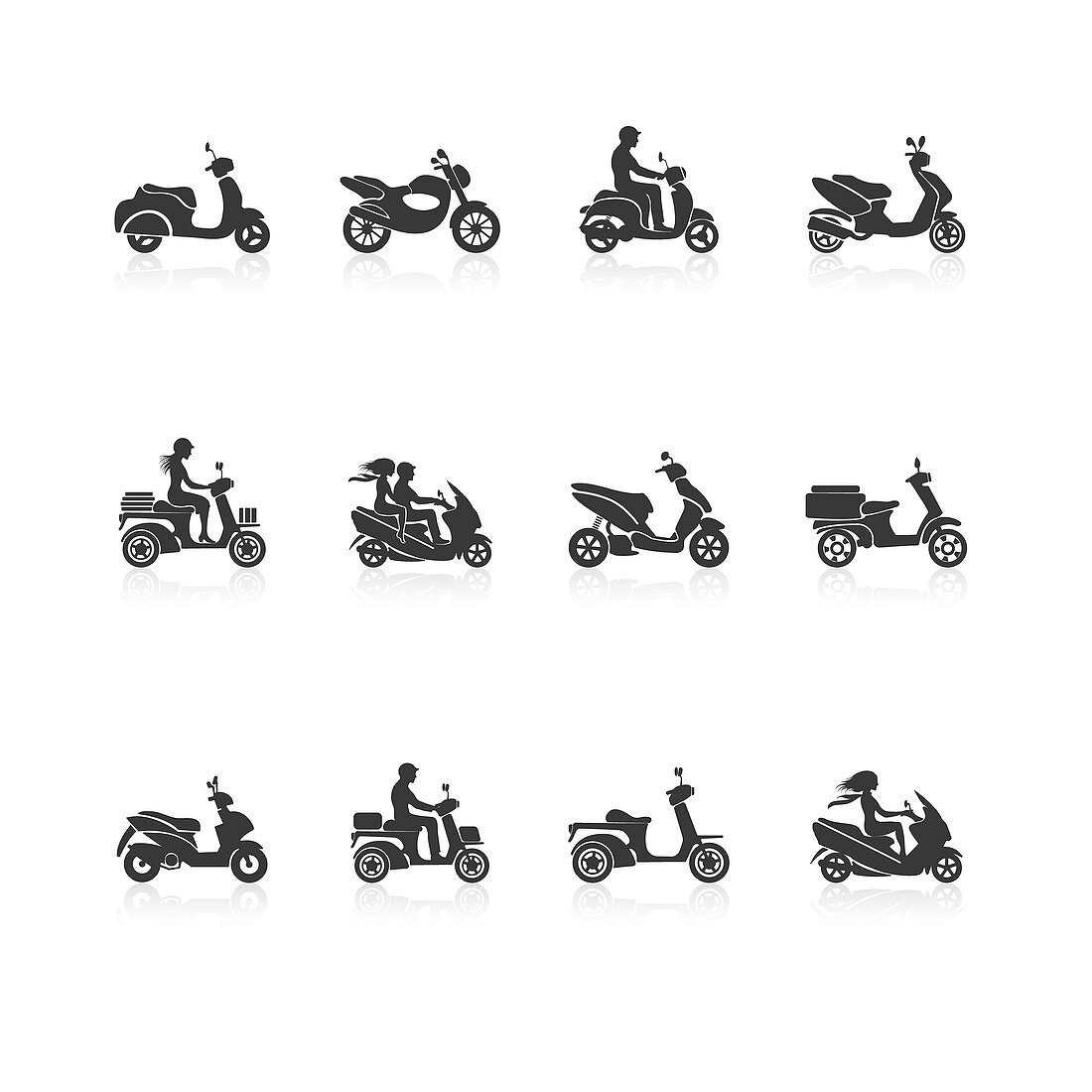 Motorcycle icons, illustration