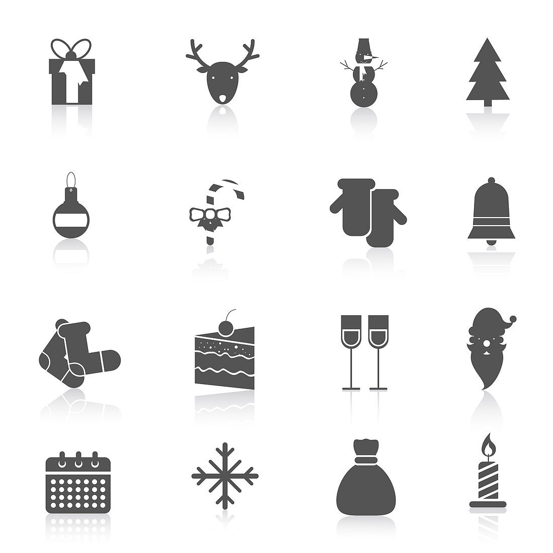 Christmas icons, illustration