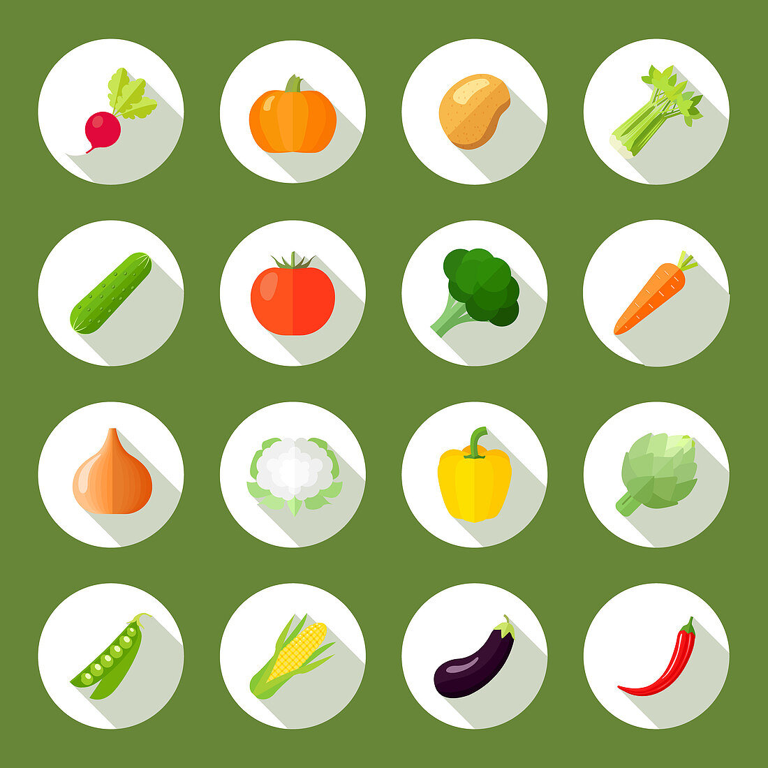 Vegetable icons, illustration