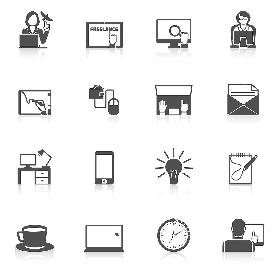 Freelancer icons, illustration