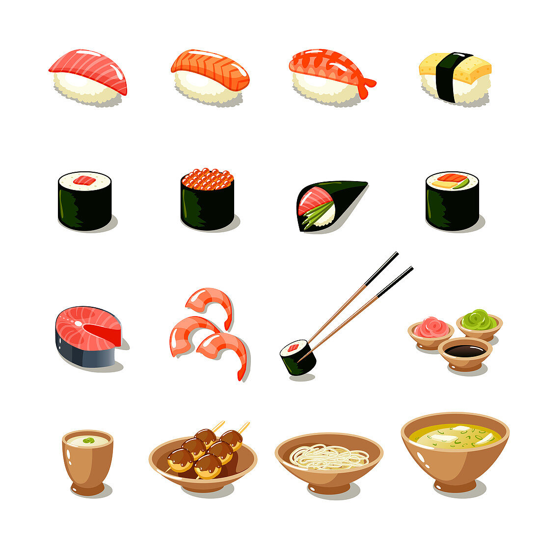 Japanese food, illustration