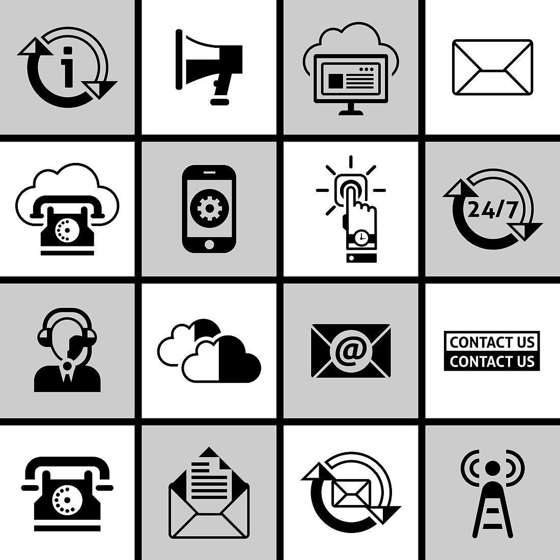 Customer service icons, illustration