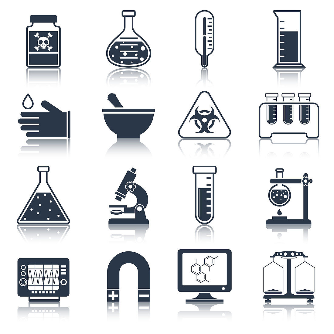 Laboratory icons, illustrations