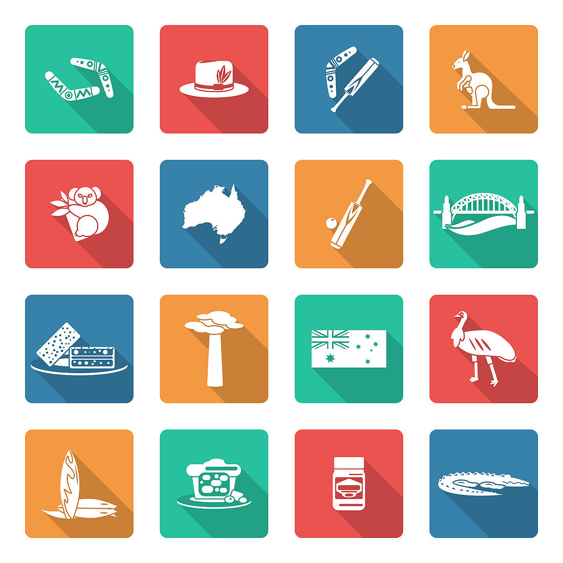 Australian icons, illustration