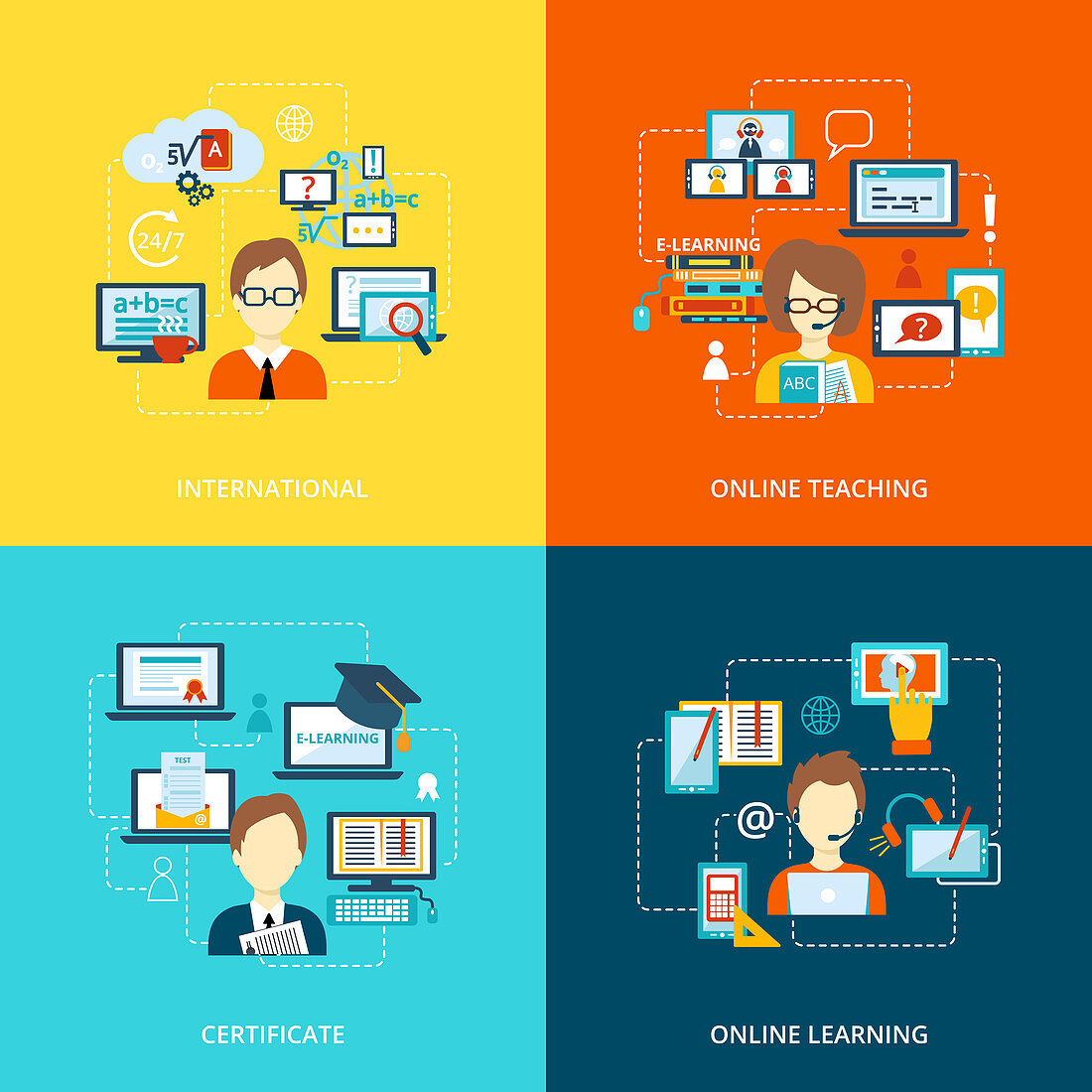 Online education, illustration