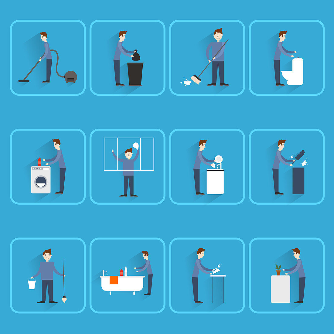 Housework icons, illustration