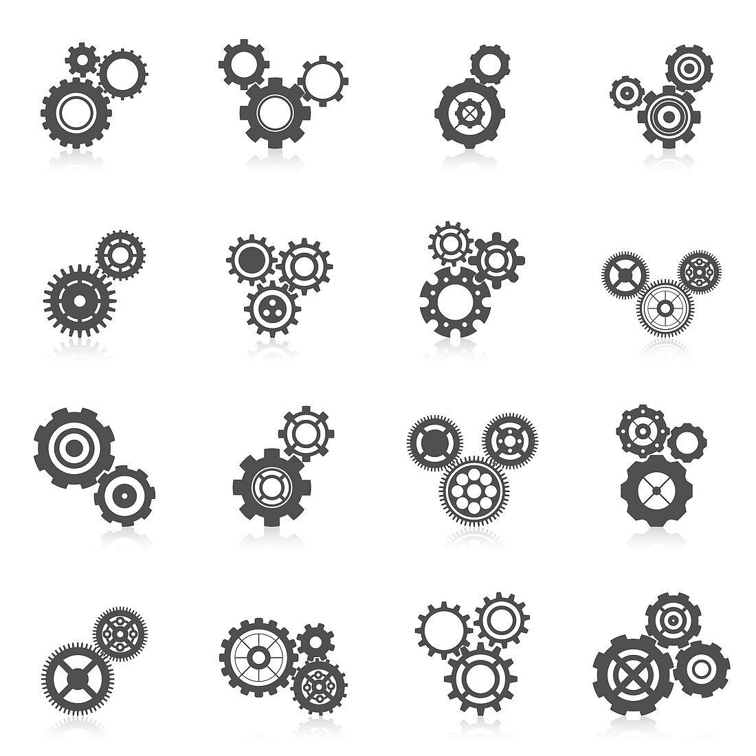 Cog and gear icons, illustration