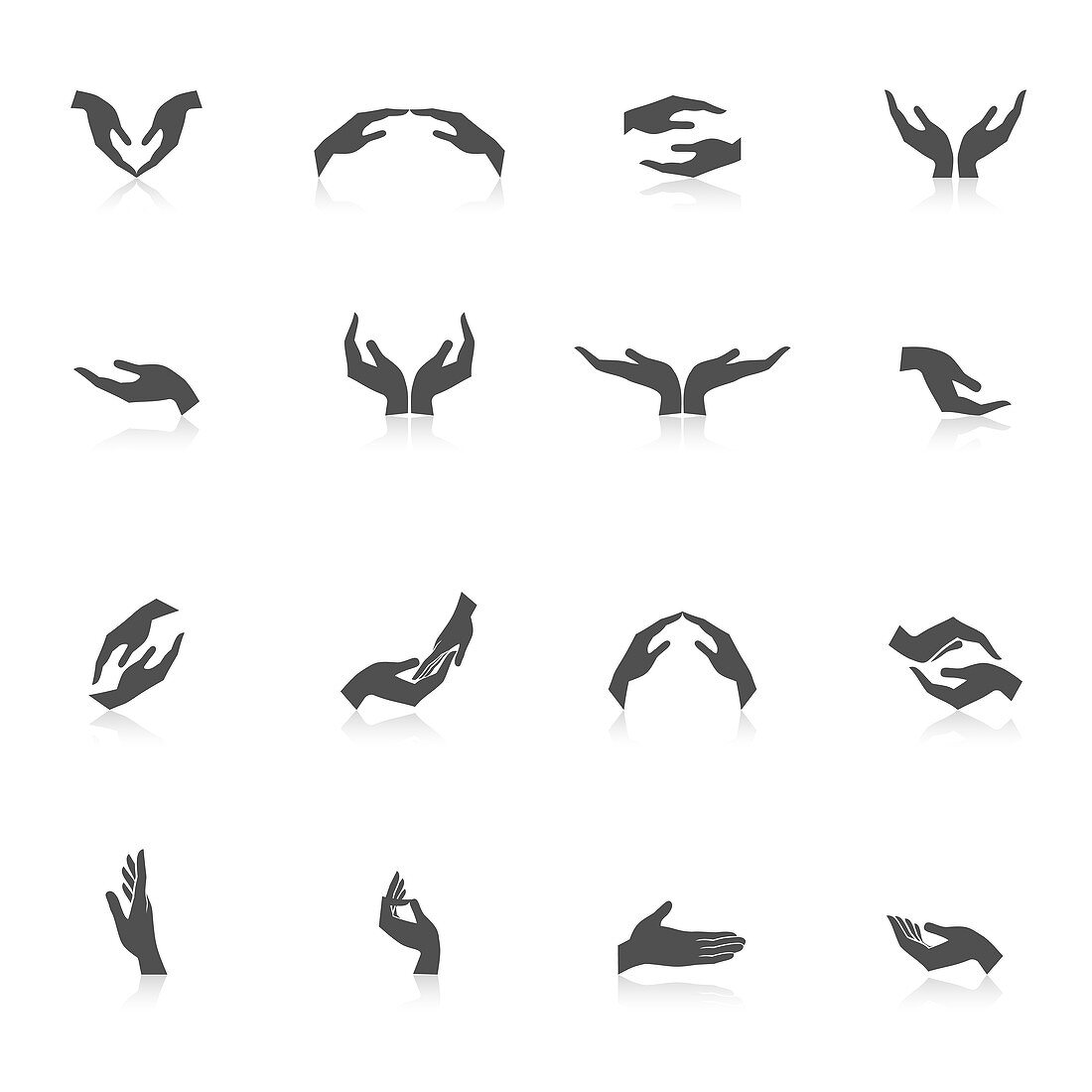 Hand gesture icons, illustration