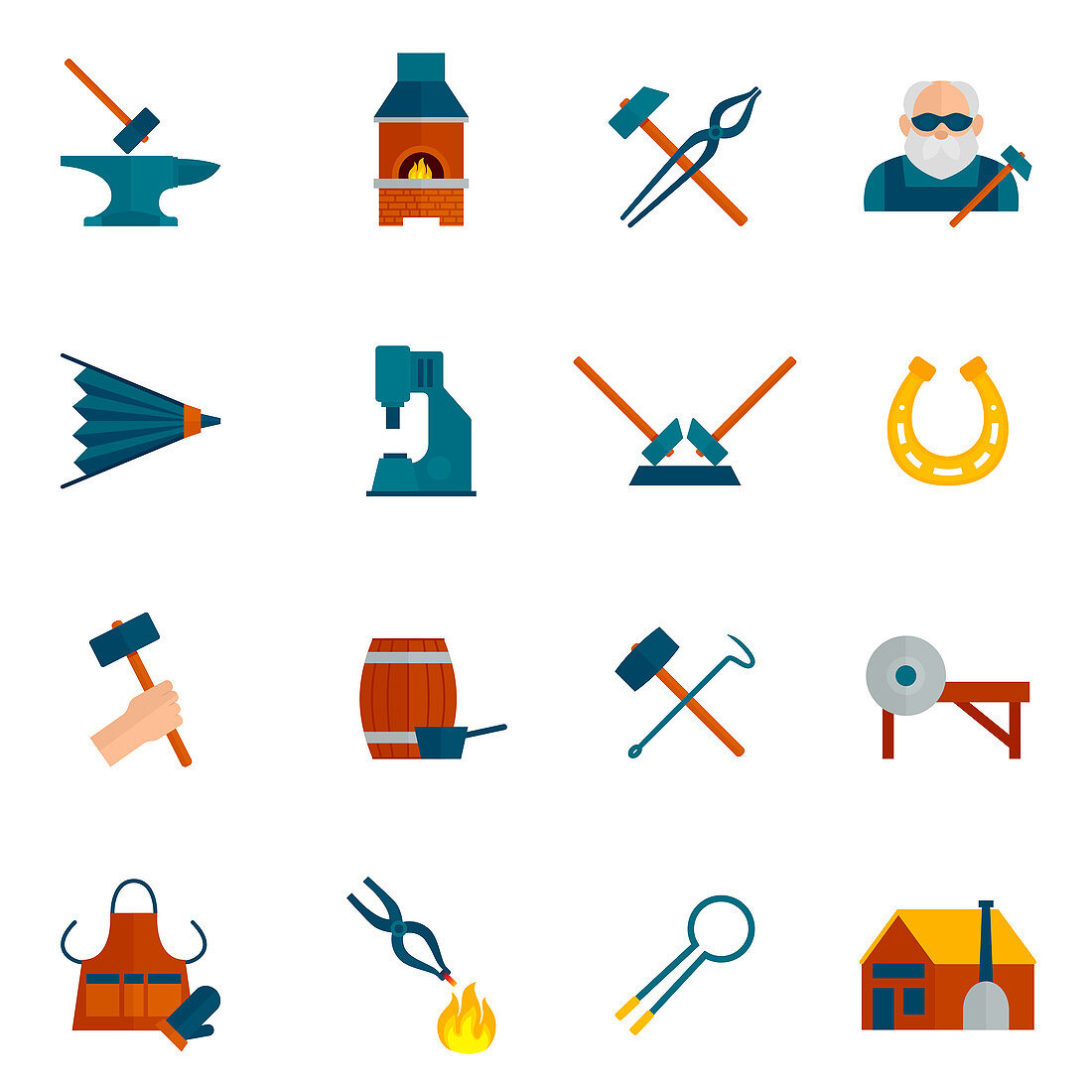Blacksmith icons, illustration
