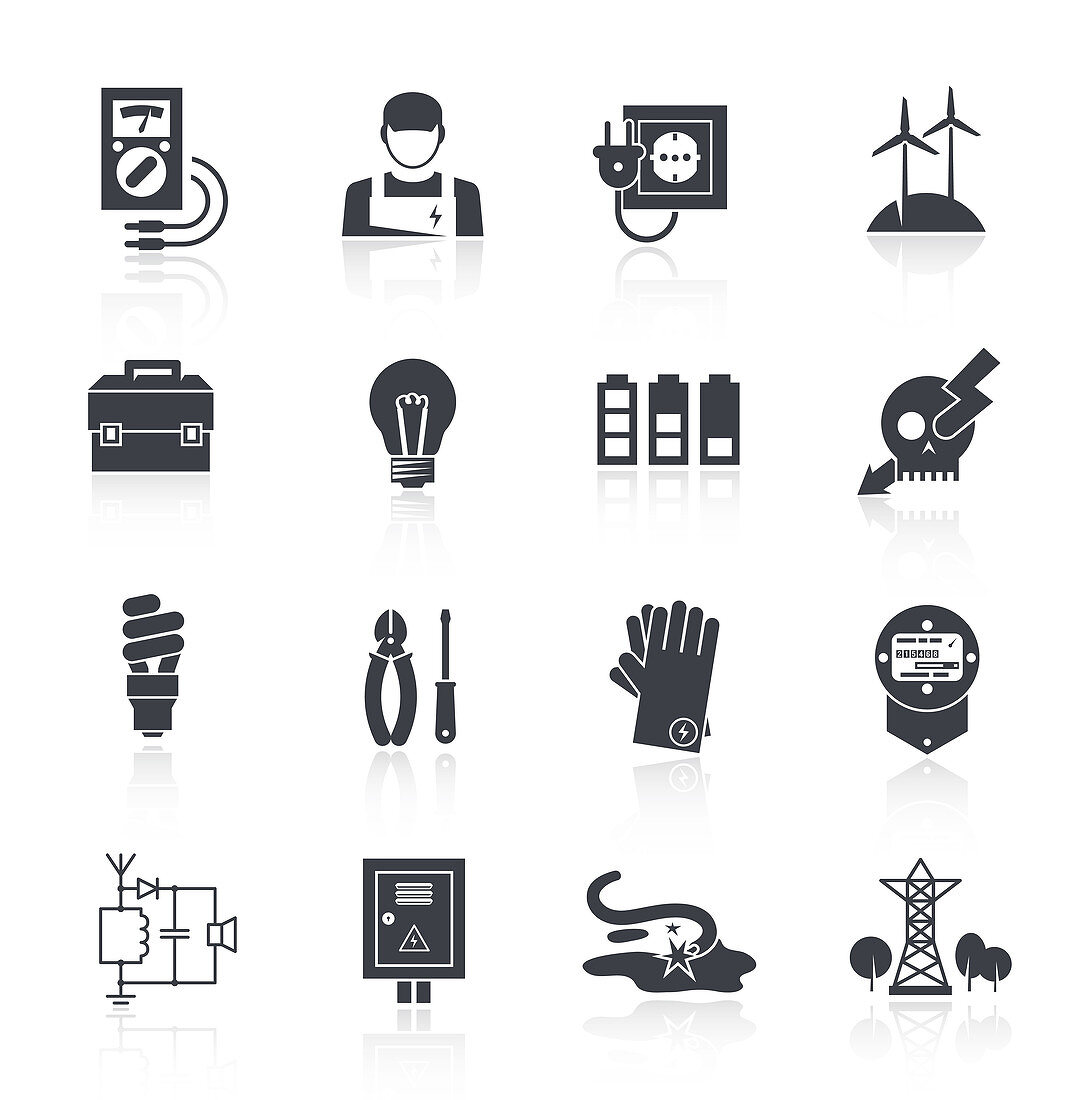 Electricity icons, illustration