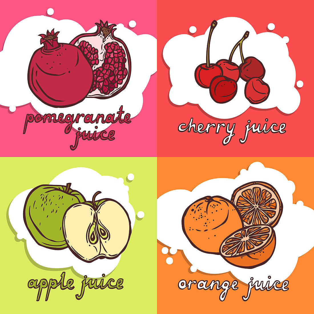 Fruit juices, illustration