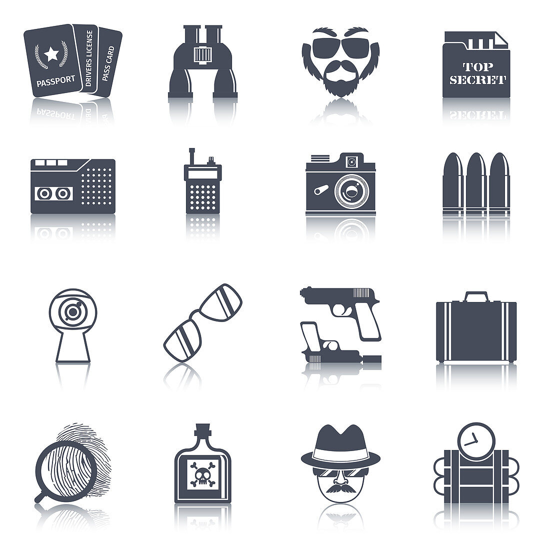 Spy icons, illustration
