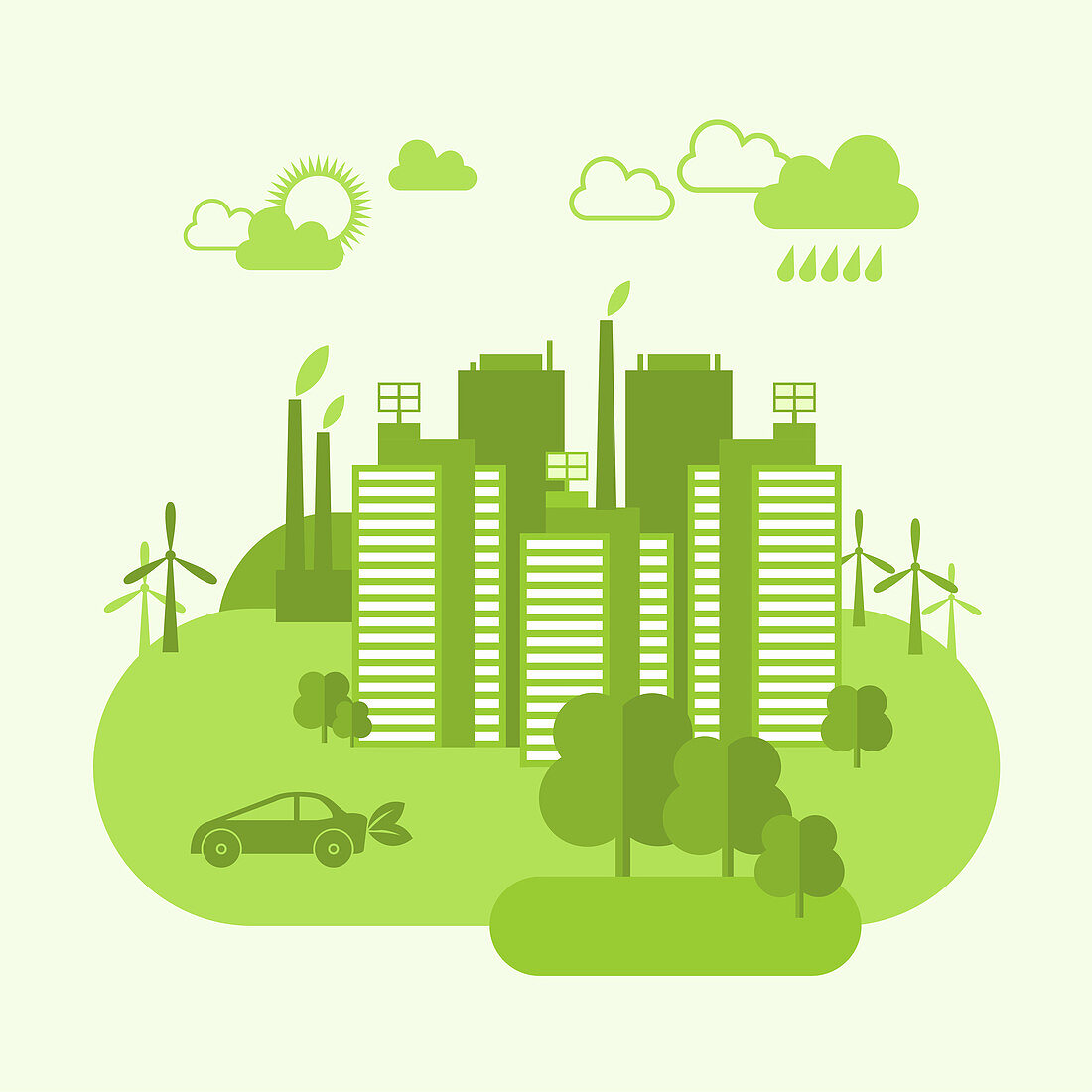 Green city, illustration