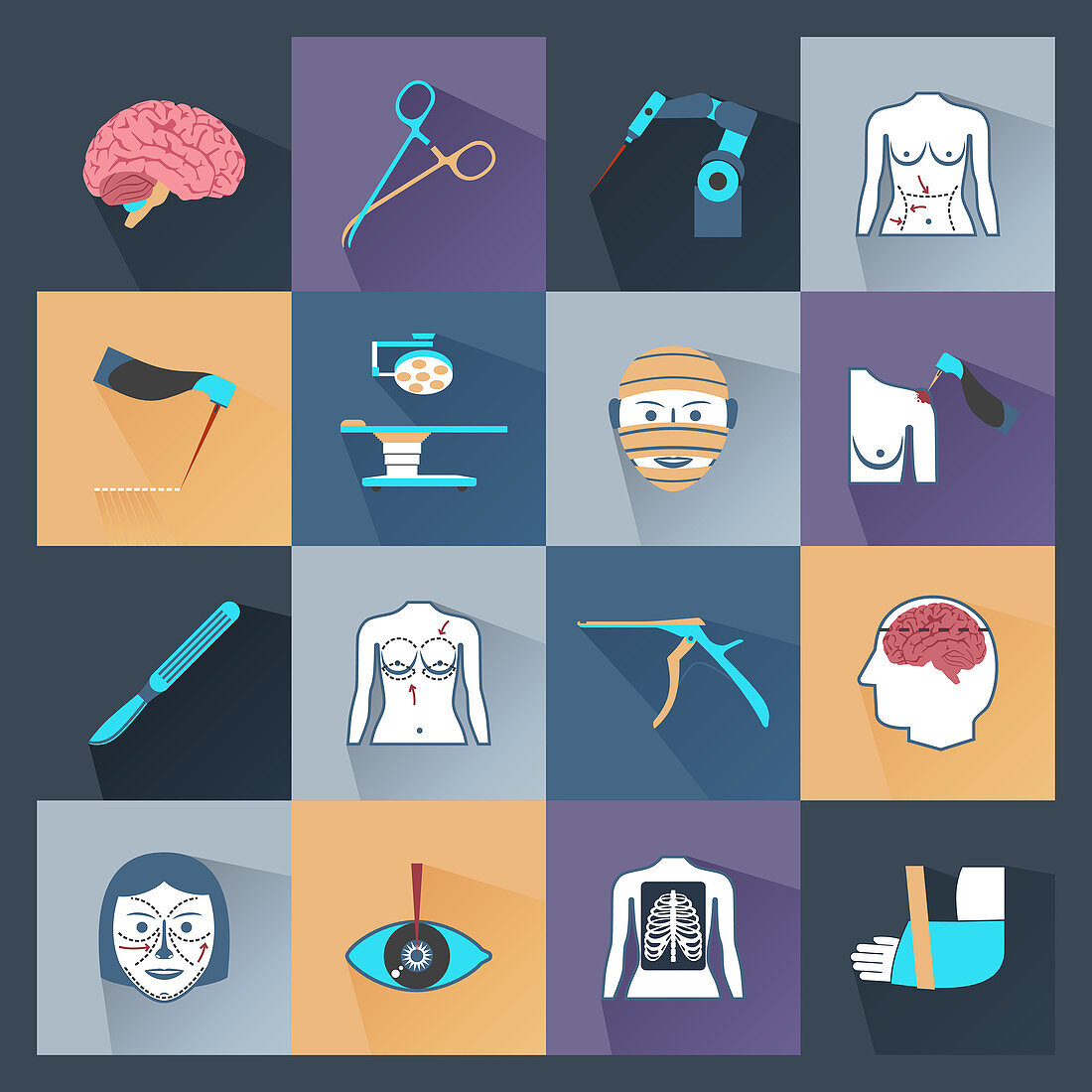 Surgery icons, illustration