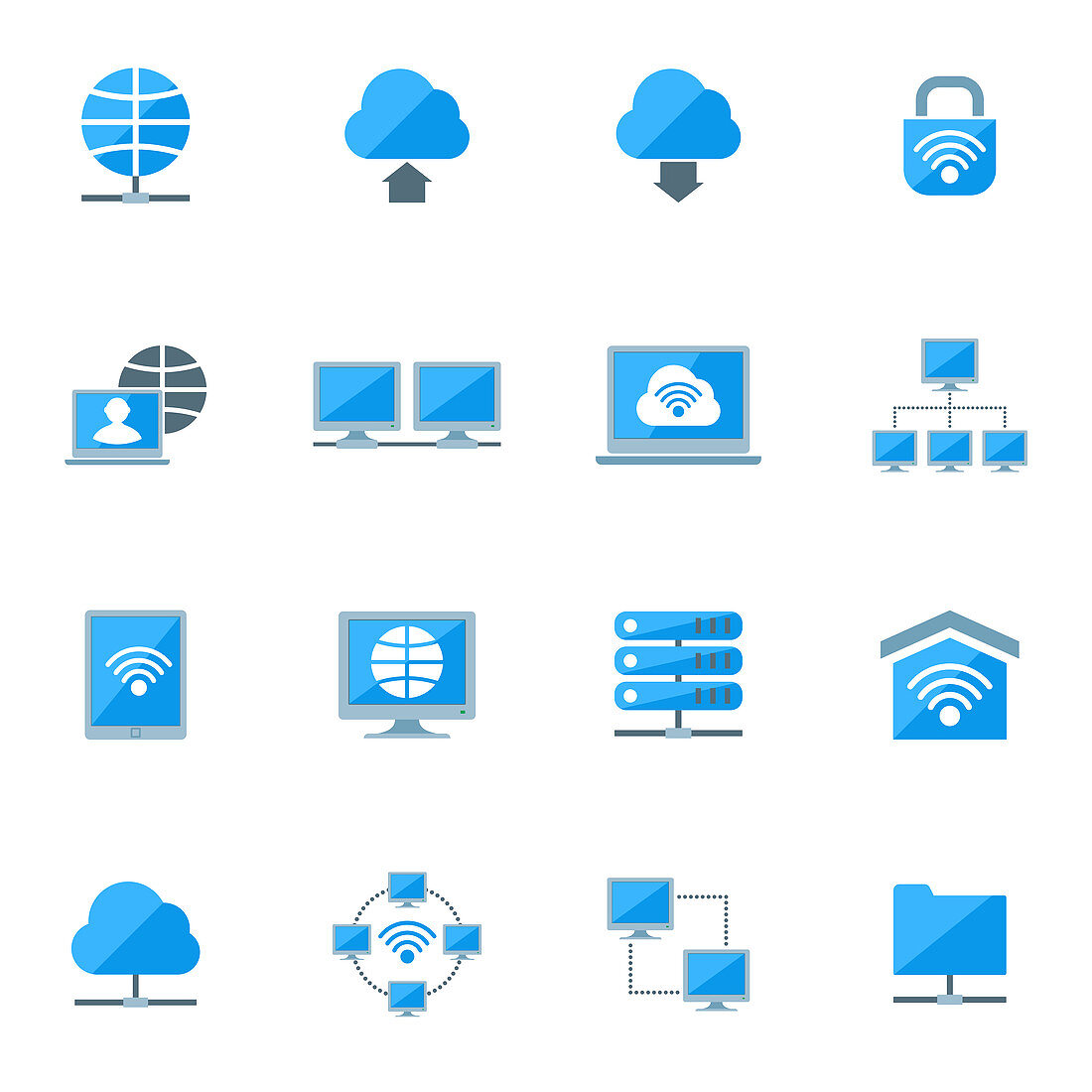 Computer network icons, illustration