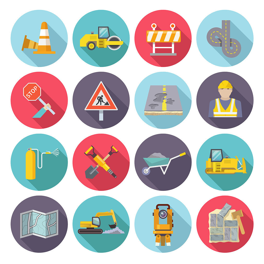 Roadwork icons, illustration
