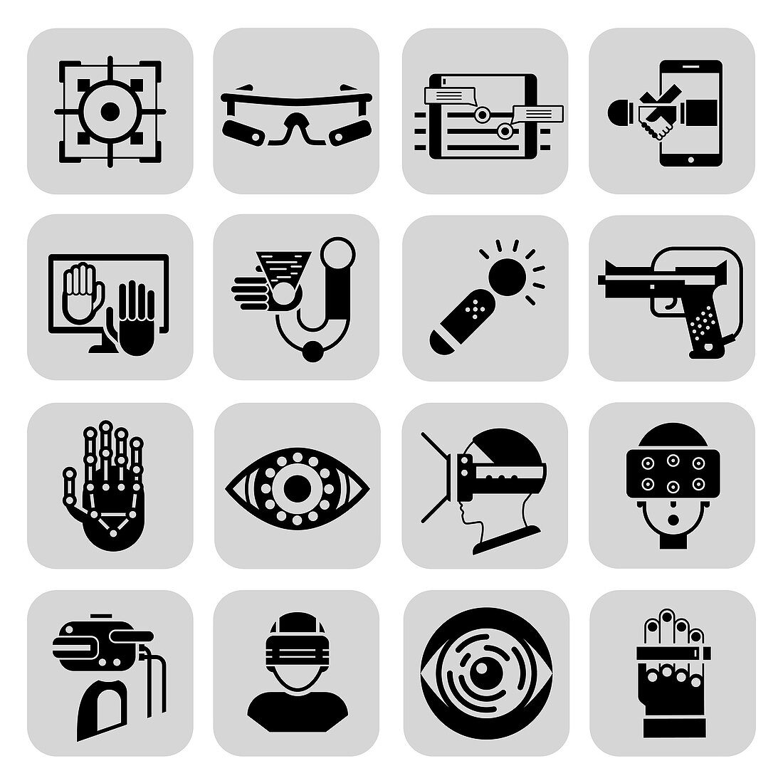 Virtual and augmented reality icons, illustration