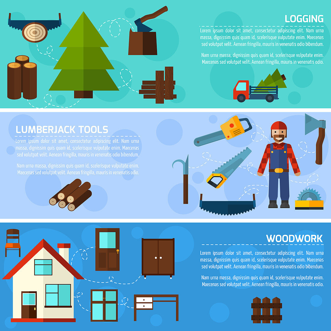 Logging industry, illustration