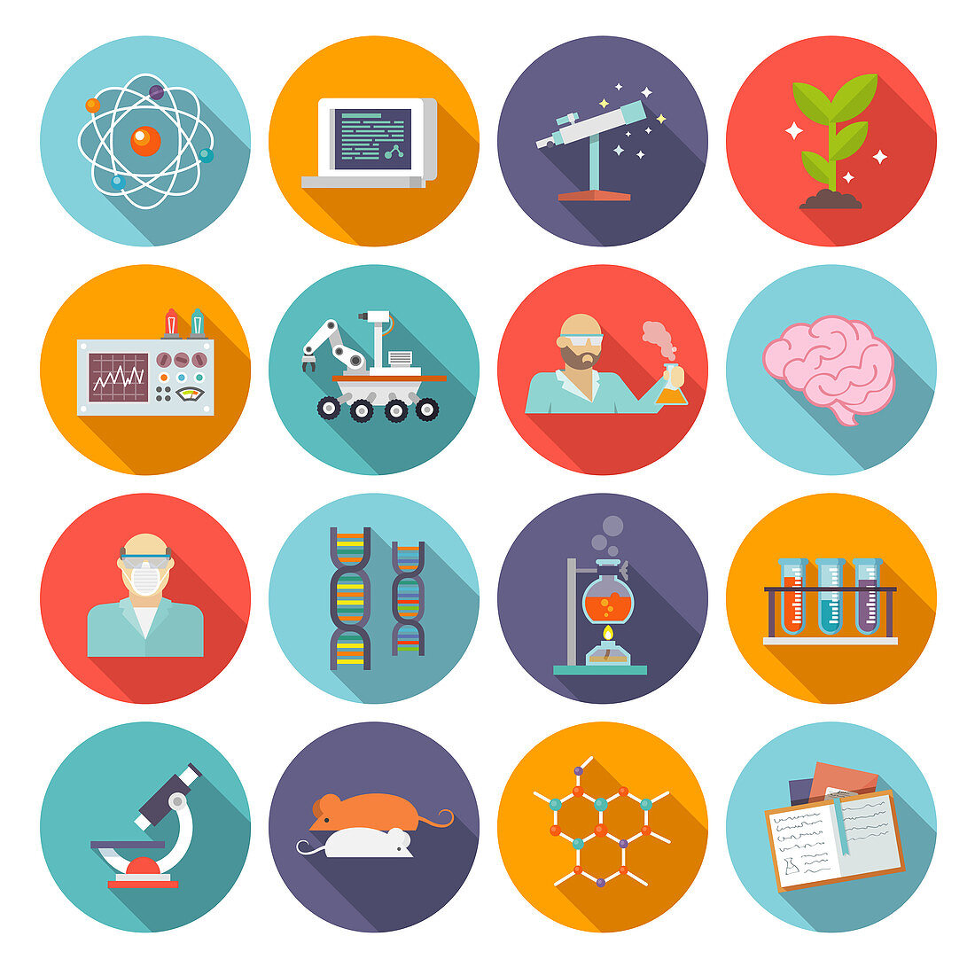 Science icons, illustration